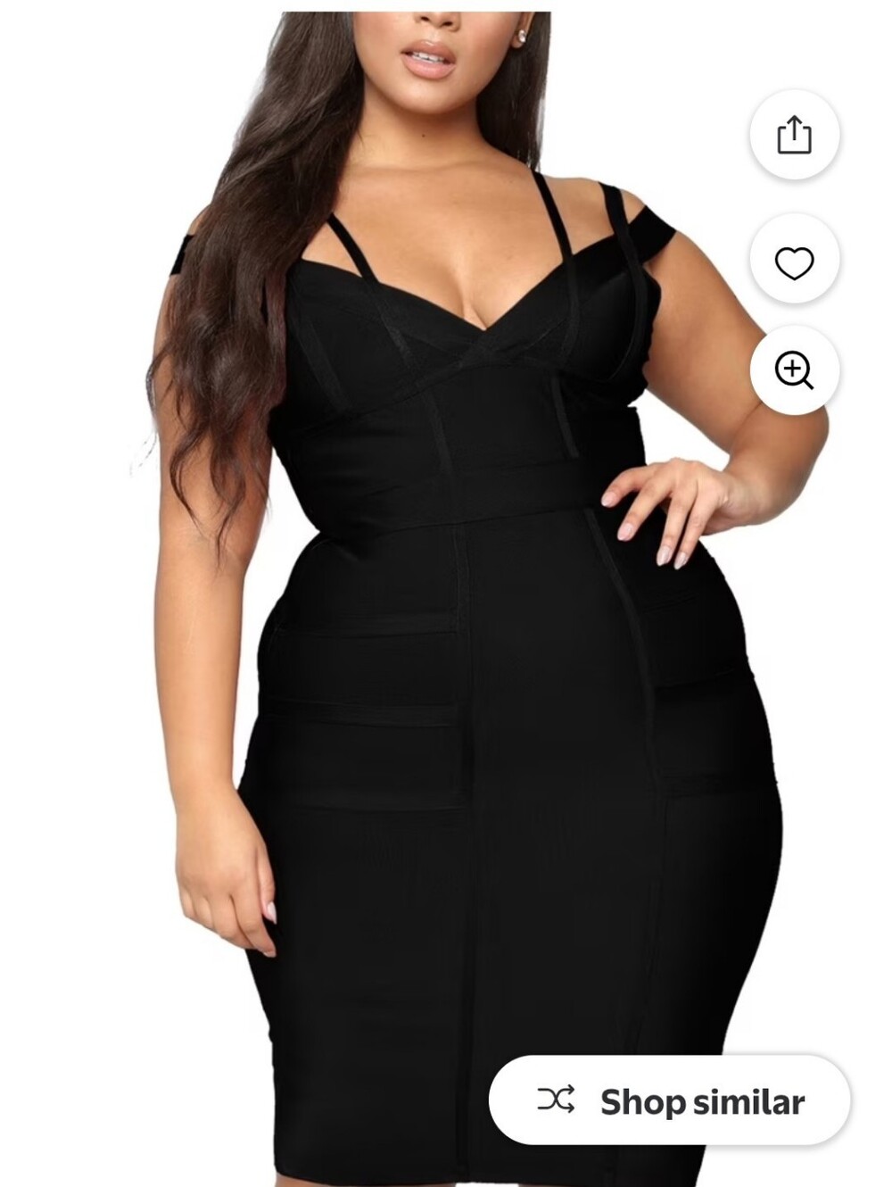NWT Hybrid & Company Black Sweetheart Strappy Bandage Bodycon Dress